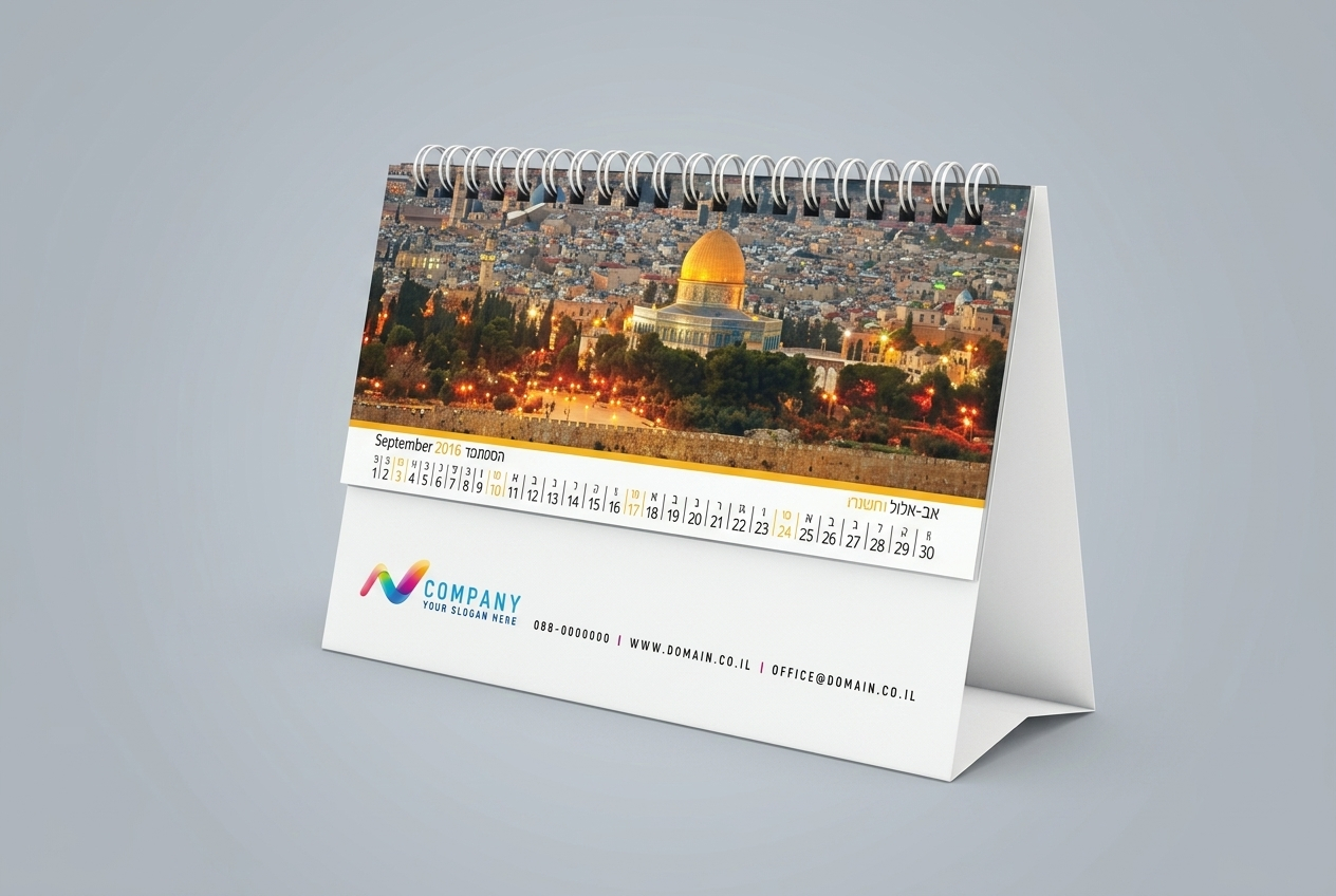 לוח שנה שולחני פירמידה – נופר 2